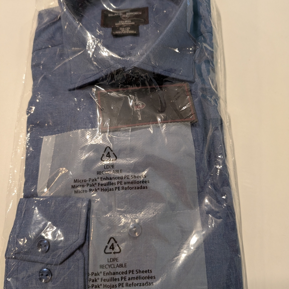 Black Brown 1826 Classic Blue Dress Shirt